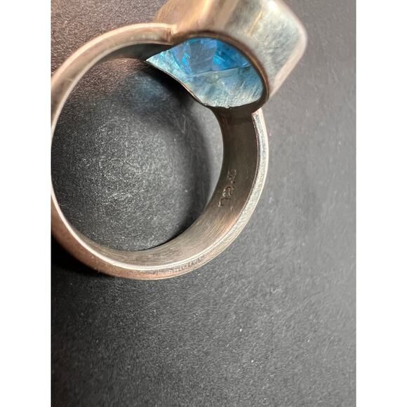 NEW Swiss blue topaz sterling silver ring size 7 / 6.65 grams - Picture 6 of 11